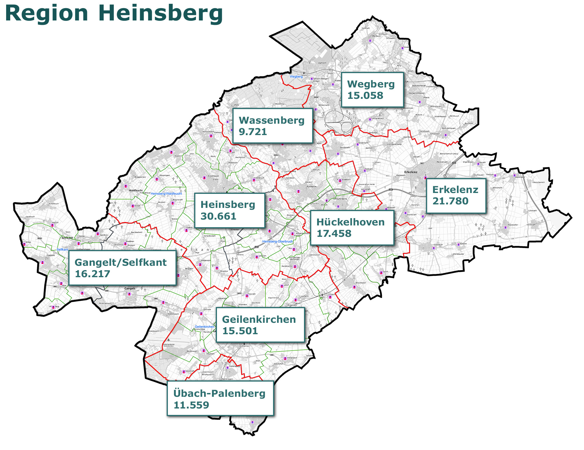 Die Pastoralen Räume für die Region Heinsberg (c) Bistum Aachen