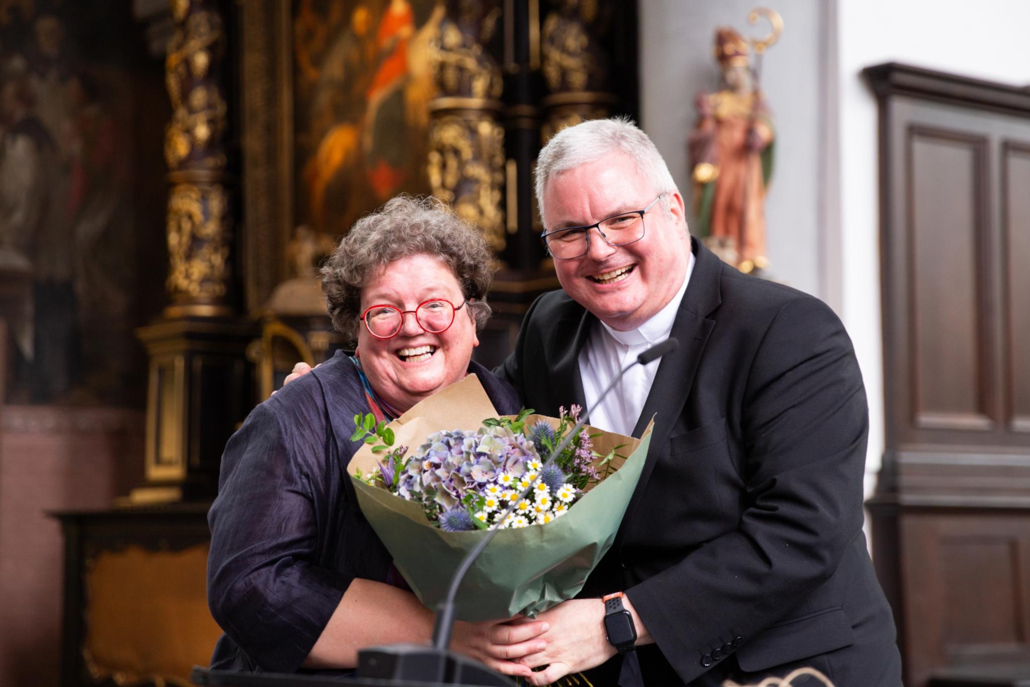 Jan Nienkerke beim Empfang in der Citykirche Aachen