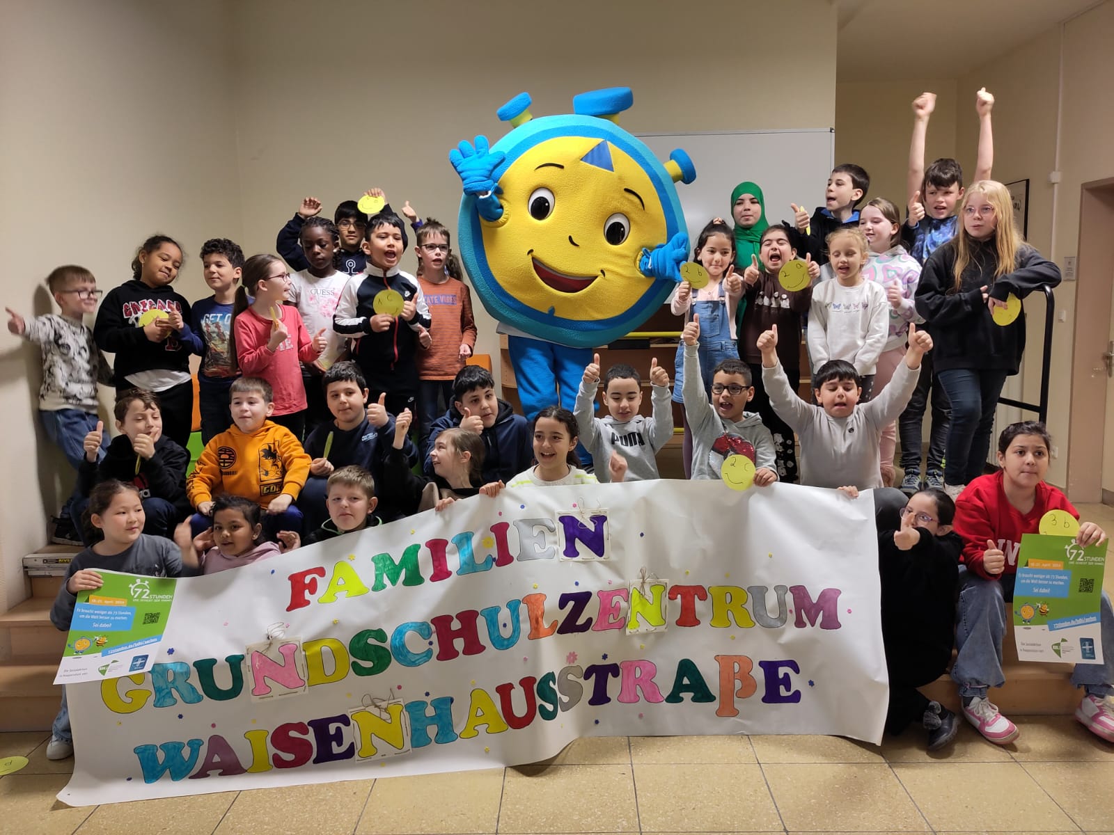 430  Kinder des Familien- und Grundschulzentrums Waisenhausstraße in Mönchengladbach- Rheydt machen mit.