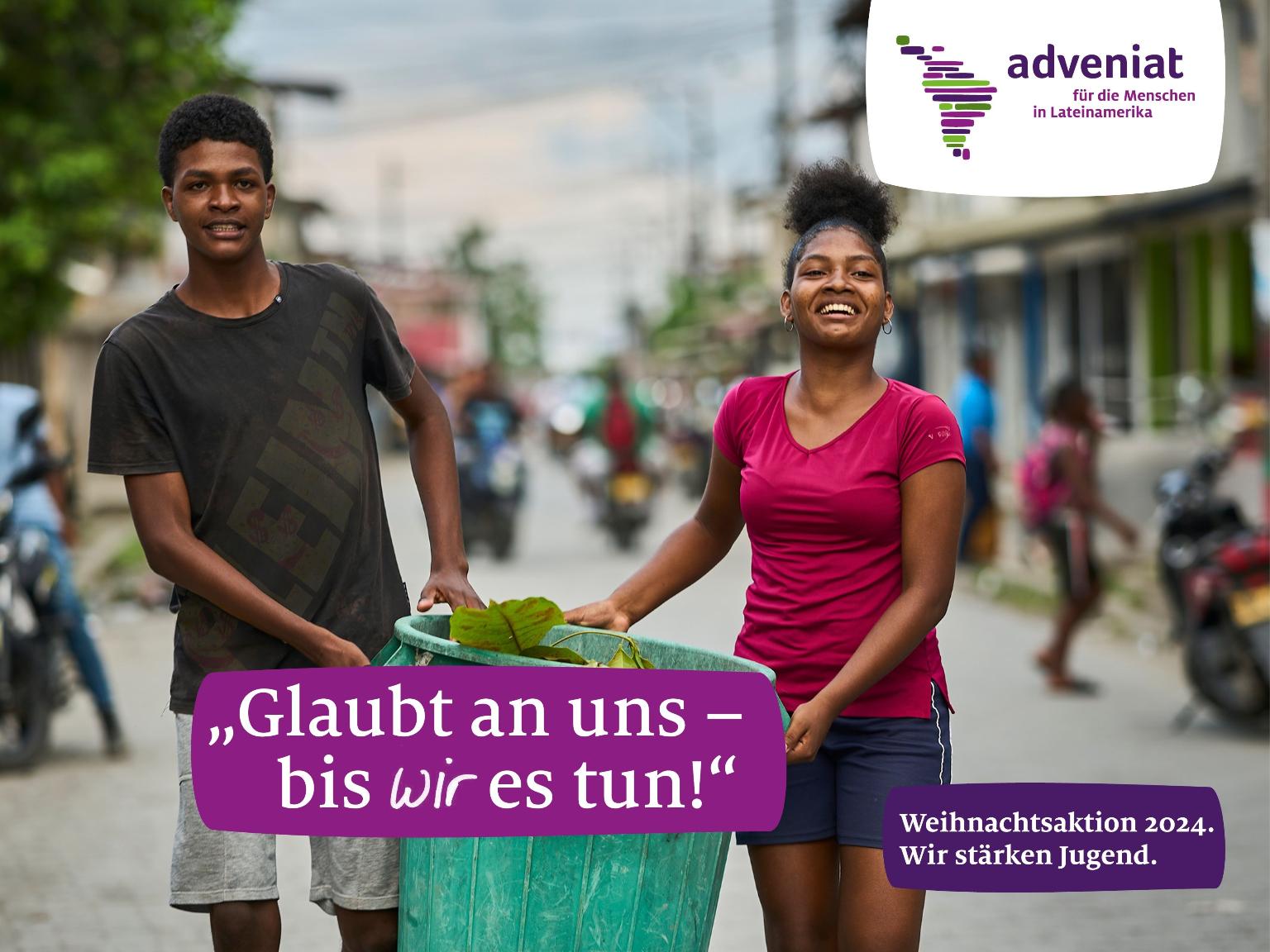 „Glaubt an uns, bis wir es tun!“ lautete das Motto der diesjährigen Adveniat-Weihnachtsaktion . (c) Adveniat