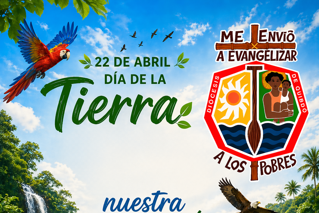 Plakat des Projektes zum Schutz afrokolumbianischer und indigener Gemeinschaften in Bojayá und Río Quito des Bistums Quibdó.