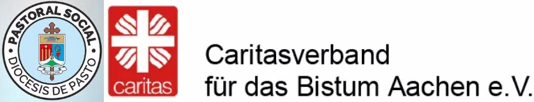 Logos der Sozialpastoral Pasto und des Caritasverbands Aachen e. V.