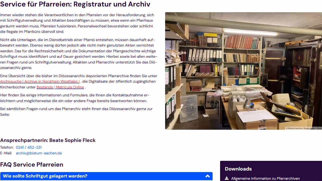 Serviceseite Pfarreien