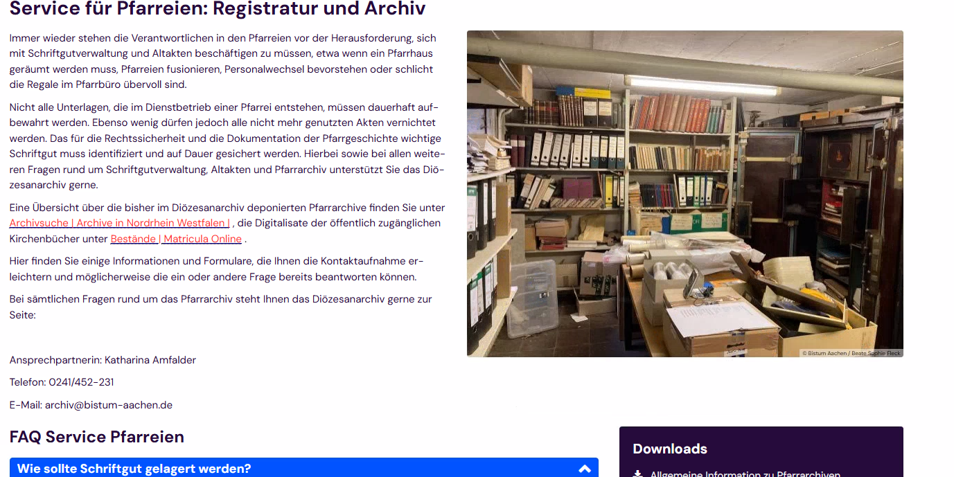 Serviceseite Pfarreien