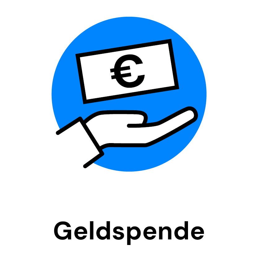 Hand gibt Geld, Icon für Geldspende