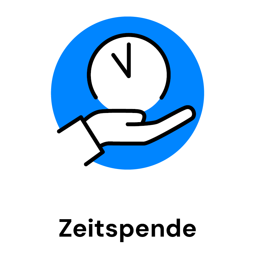 Hand trägt Uhr, Icon für Zeitspende