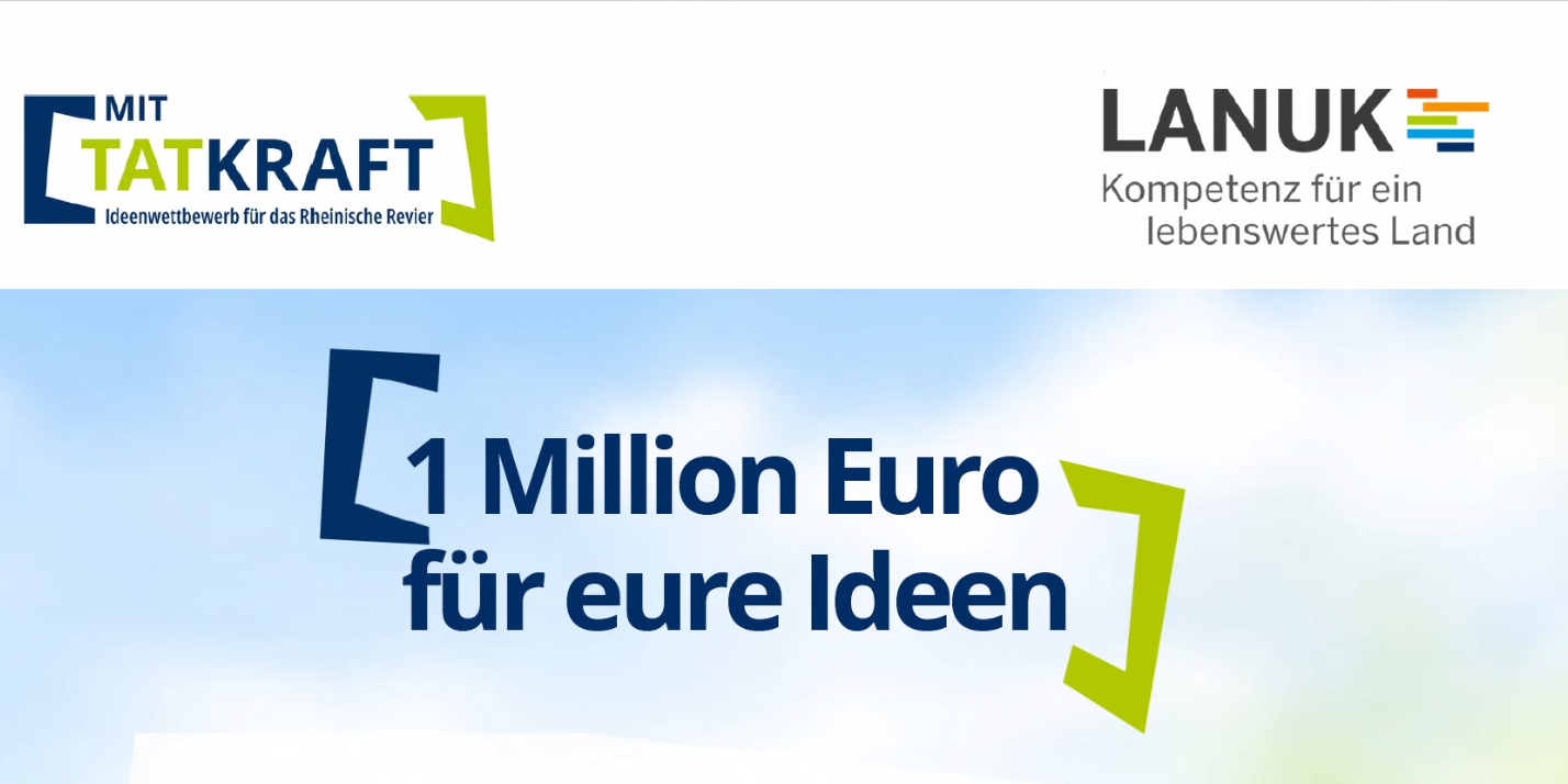 Text in Bild '1 Millionen Euro für eure Ideen' inkl. Logos der Ausrichter
