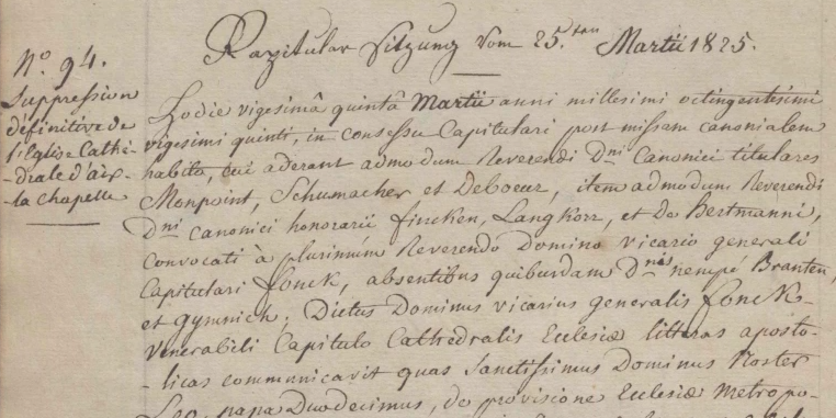 Stiftsprotokoll vom 25.04.1825