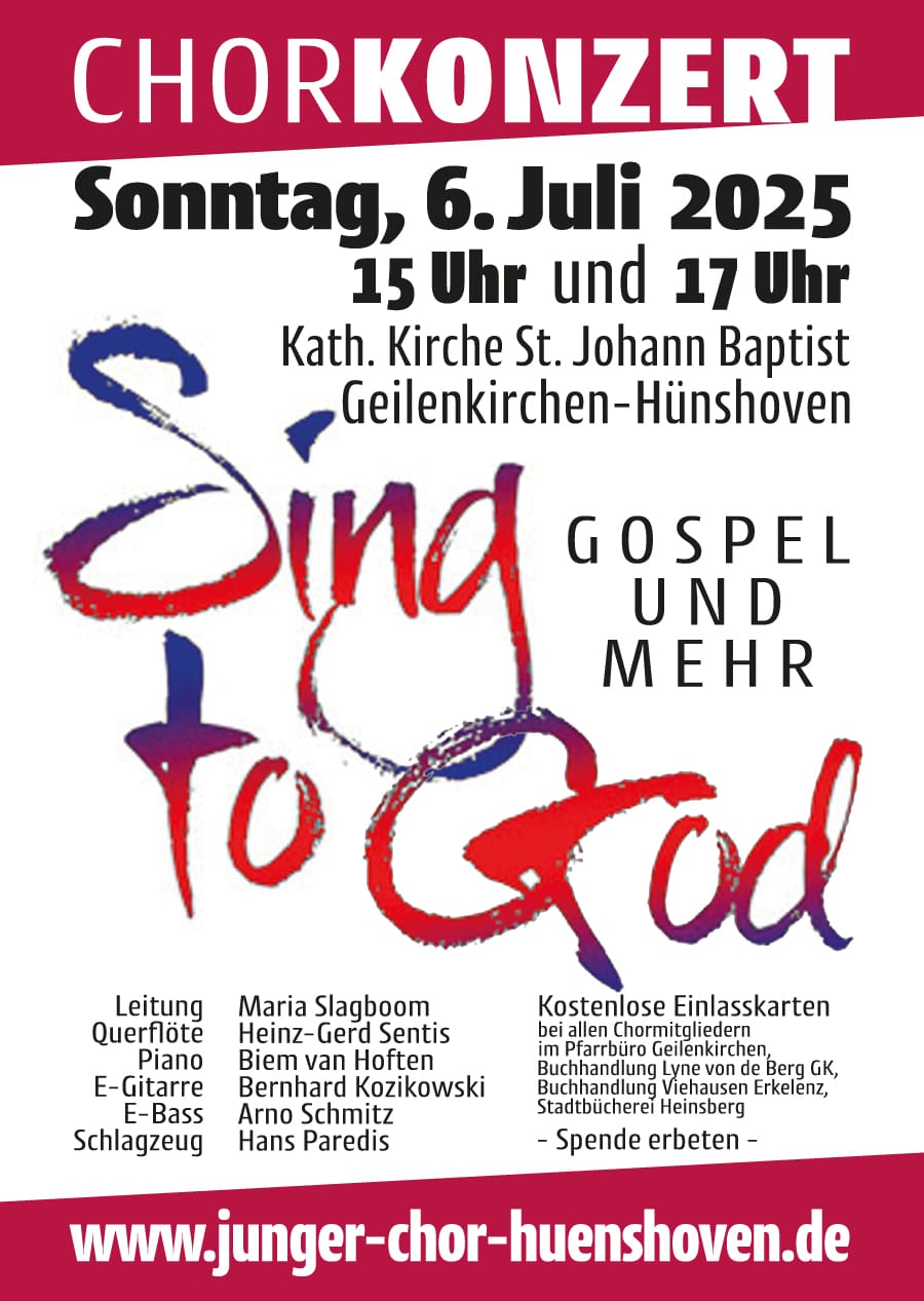 Plakat Konzert Sing to God 2025