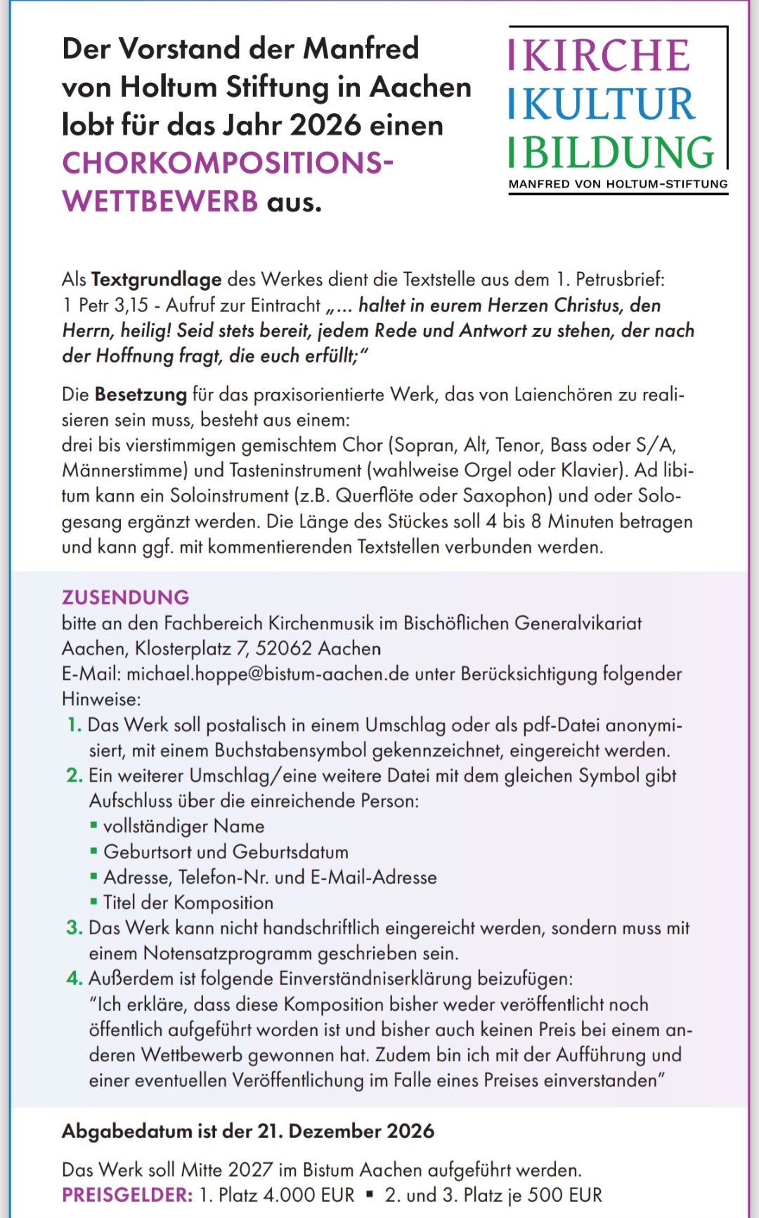 Chorkompositionswettbewerb