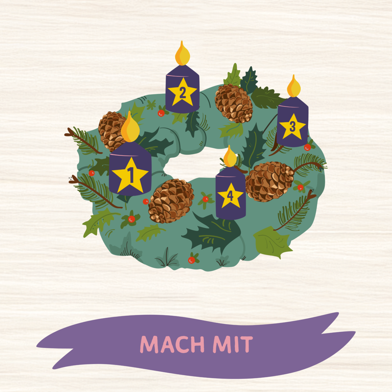 Advent Kachel Mach mit