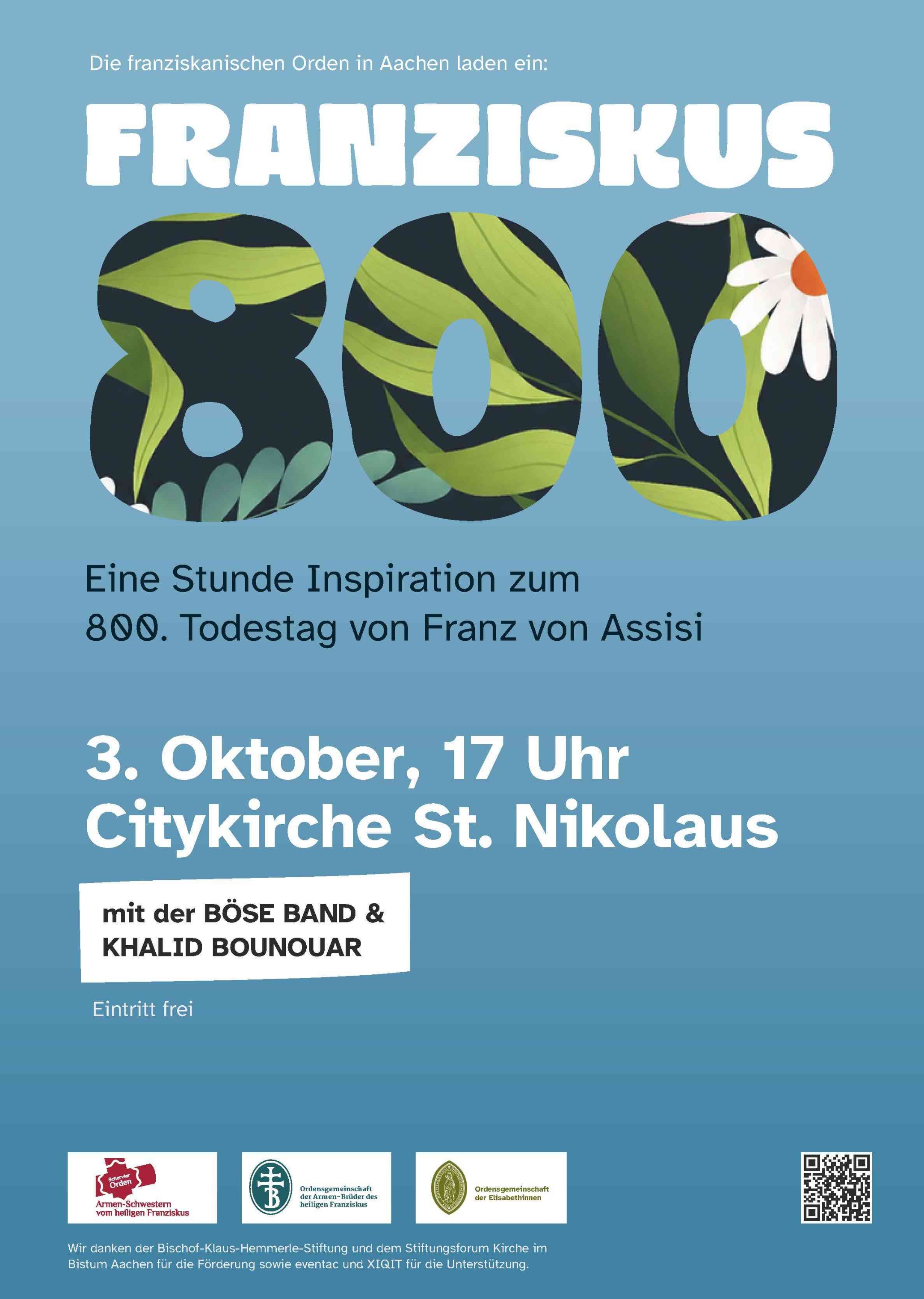 Einladung zur Veranstaltung „Franziskus 800“