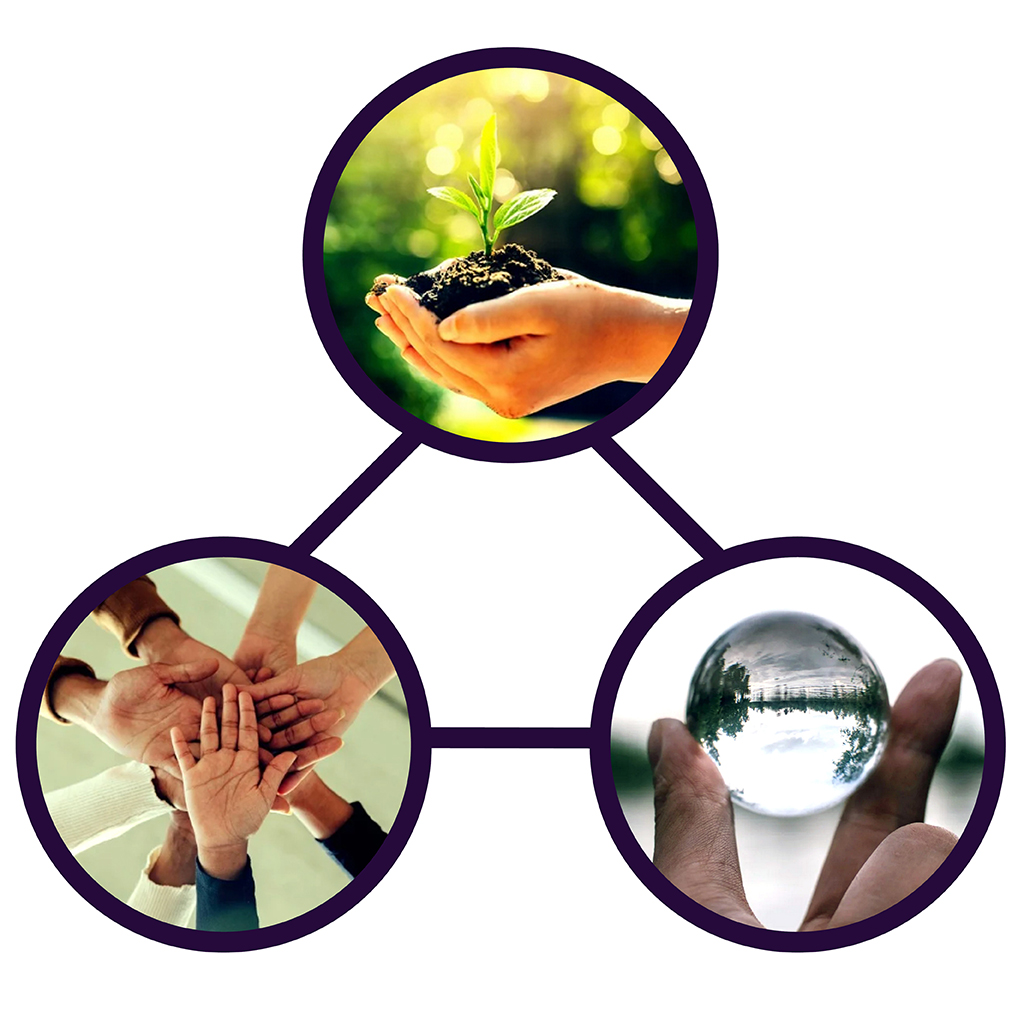 Dreieck Transparenz Nachhaltigkeit Partnerschaft