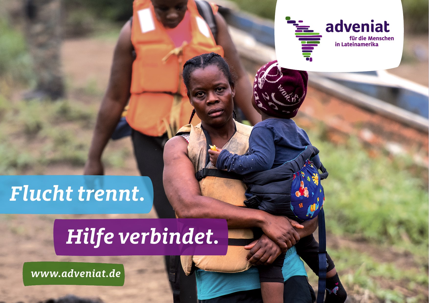 Mit der Aktion „Flucht trennt. Hilfe verbindet.“ Ruft das Lateinamerika-Hilfswerk Adveniat in diesem Jahr zur Solidarität mit den Flüchtenden in Lateinamerika und der Karibik auf.