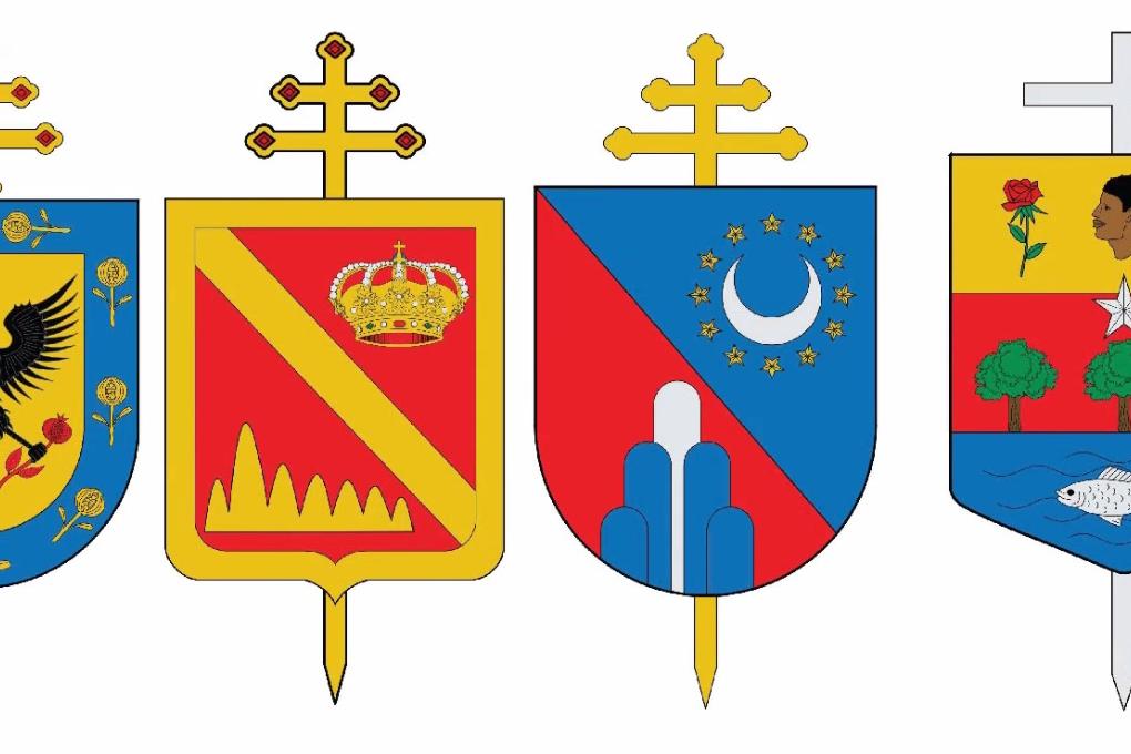 Wappen der (Erz-)Bistümer Bogotá, Cali, Ibagué und Tumaco