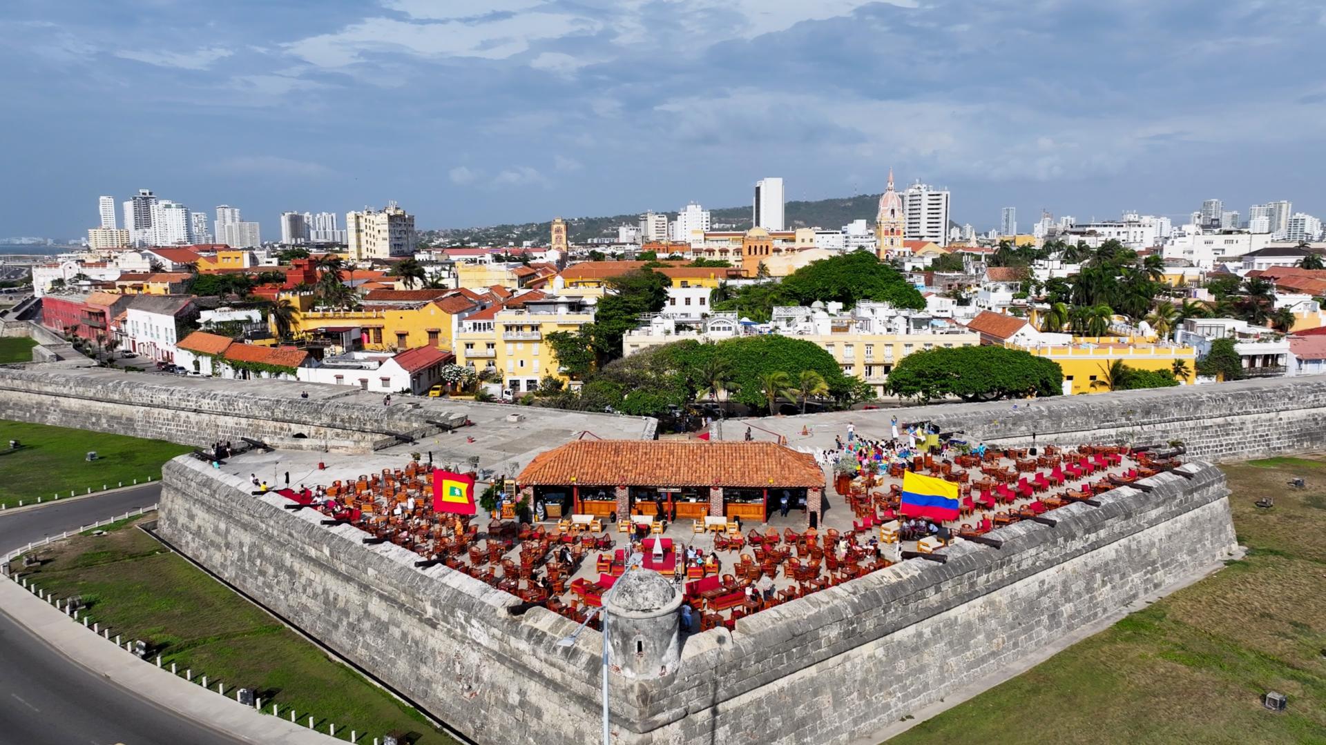 Ansicht der Hafenstadt Cartagena in Kolumbien.