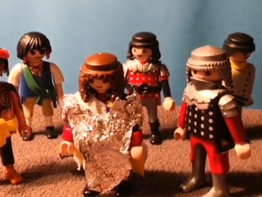 Playmobilmännchen schauen in die gleich Richtung.